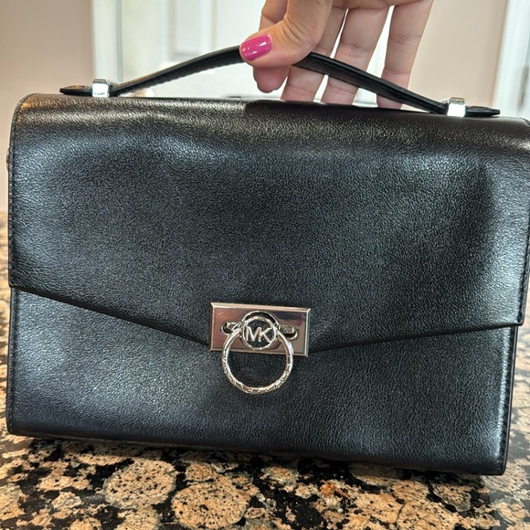 Michael Kors Black Crossbody Bag with Silver Accents - Picture 1 of 10